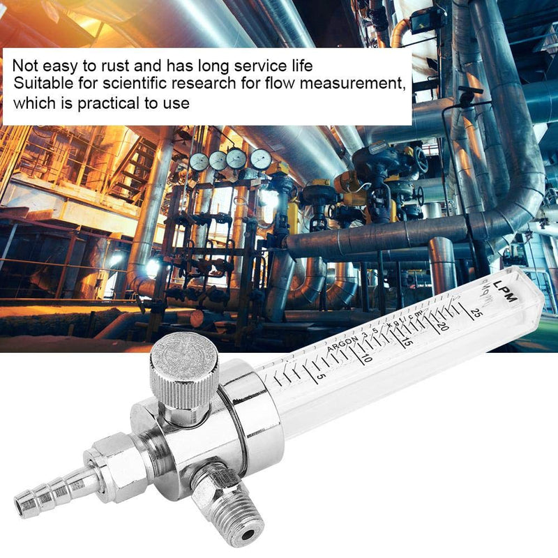[Australia - AusPower] - Gas Flow Meter, WL-12 Tube Type Copper Chrome Plated Air Gas Flowmeter, NPT 1/4 Inlet Thread, 1-25 m3/h Measuring Range, Oxygen Flow Meter 