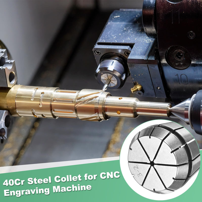 [Australia - AusPower] - ER32 Spring Collet, 40Cr Steel Spring Collet Chuck 3mm Clamping Diameter for CNC Engraving Machine/Lathe Milling Tool [Silver,1.8x1.6"/ 46x41mm] 