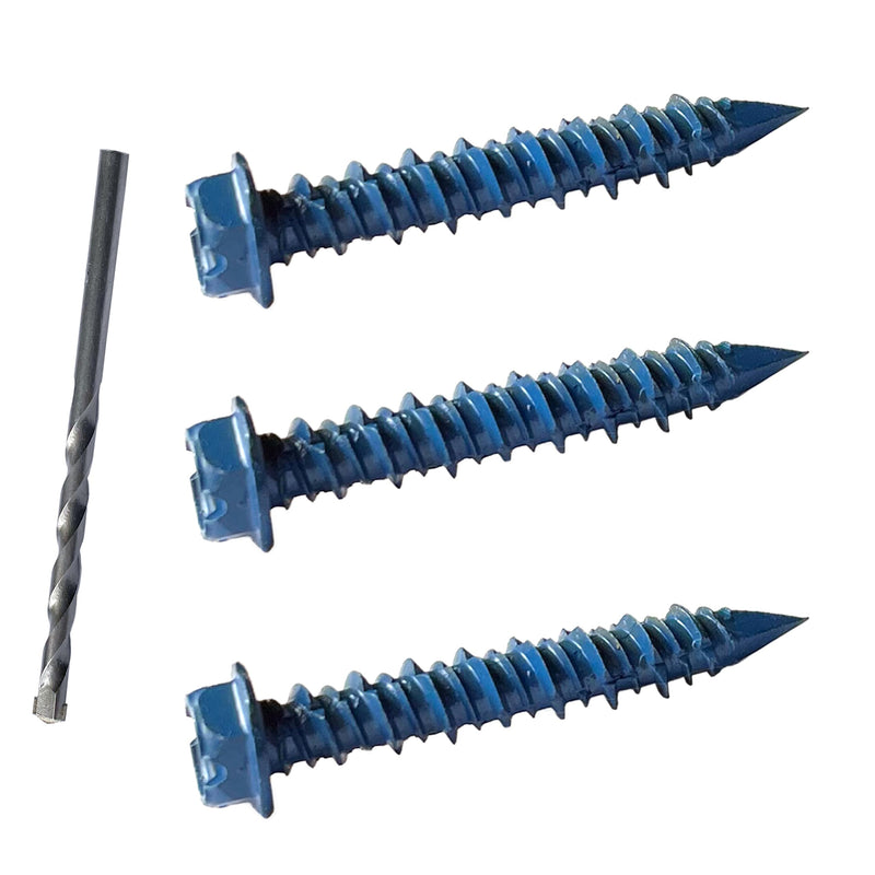 3/16 x 1-1/4" Hex Head Concrete Screw Anchor, for Anchoring to Masonry, Block or Brick (30Pcs) 3/16 x 1-1/4"