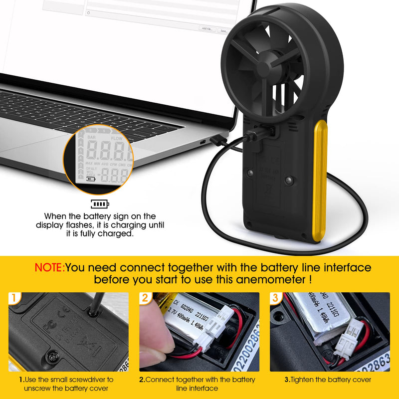 HVAC Anemometer CFM Meter Air Flow Meter with Touch-Screen,Temp, Backlight, Data Hold for Air Volume, HVAC Vents, Sailing, Shooting-AP-6000GH AP-6000GH(HVAC Anemometer, CFM Meter)
