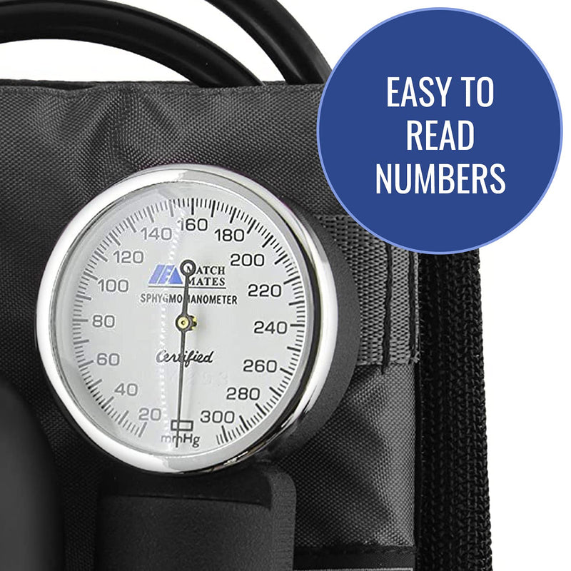 [Australia - AusPower] - MABIS Blood Pressure Cuff and Dual Head Stethoscope Kit, Combination Home Sphygmomanometer with Calibrated Nylon Cuff, Professional Quality, Carrying Case, Black 