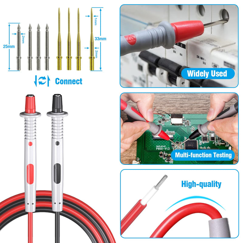 [Australia - AusPower] - Multimeter Test Leads Set,21PCS Digital Electrical Test Probes Set with Alligator Clips,SMD IC Test Hook Clip,Test Tweezer,Spade Plug,Replaceable Precision Sharp Probes for Multimeter Testing Test Kit-2 