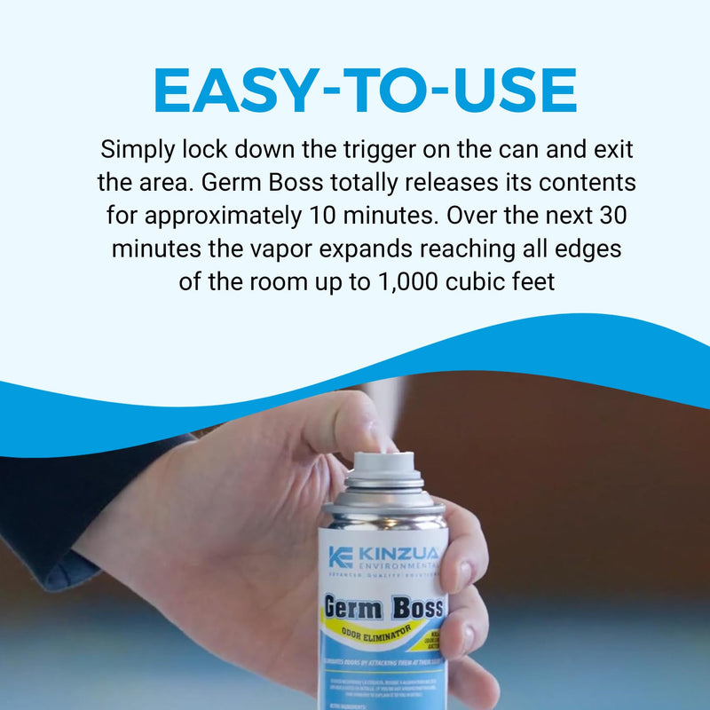 [Australia - AusPower] - Kinzua Environmental Germ Boss Strong Odor Eliminator, Fast-Acting Cleaning & Deodorizing Fogger, Mold Bomb Fogger for Smell Control with Fresh Scent, Covers Up to 1,000 cu ft, 6 oz 6 Ounce (Pack of 1) 