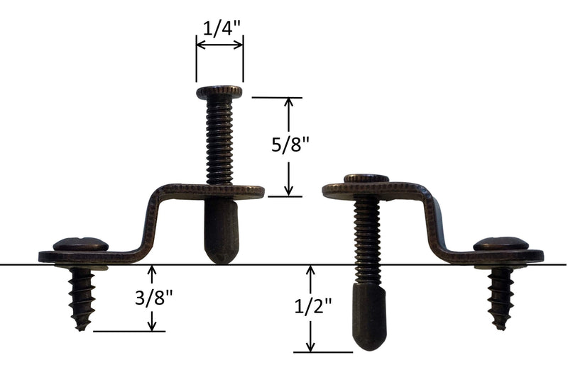 Panel Retainer Clip for Glass Cabinet Doors - Thumb Screw - Bronzed - 50 Pack