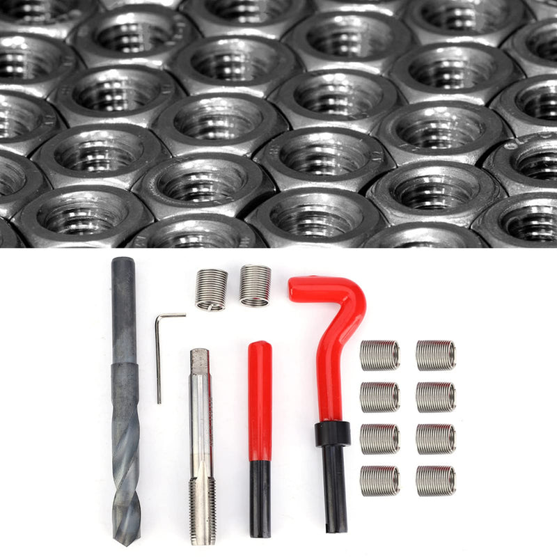 [Australia - AusPower] - Thread Inserts Repair Kit,15 Pcs Thread Inserts,M14x1.5 Female Thread Repairing Accessory Assortment Kit,Drill Helicoil Repair Kit,Thread Inserts Repair Kit for Automotive Mechanical Repairing 