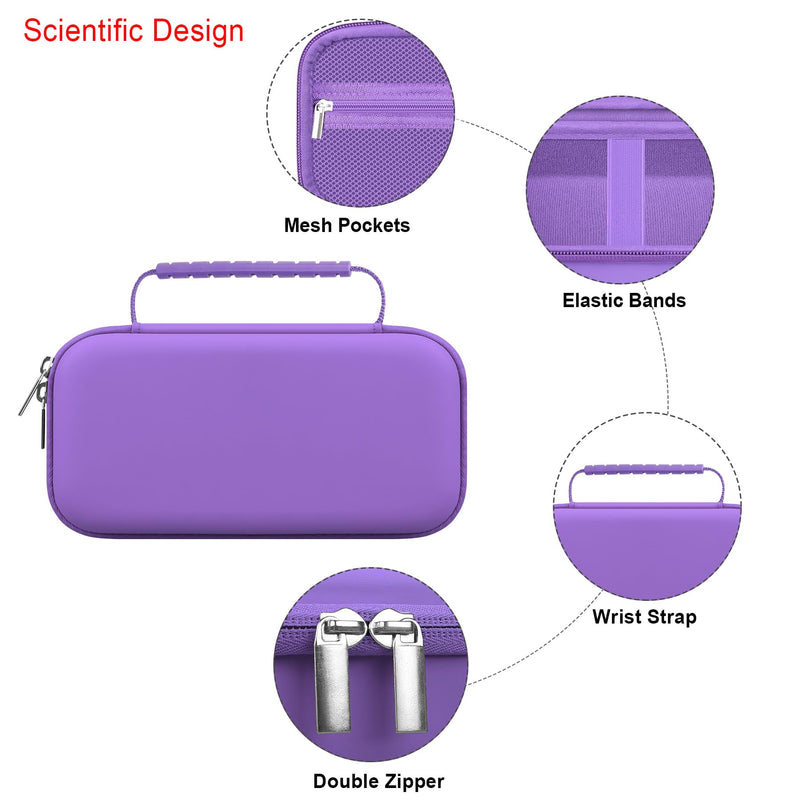 [Australia - AusPower] - Carrying Case for Portable Handheld Inhaler Nebulizer Machine for Adults and Kids, Asthma Inhaler Travel Case, Handheld Mesh Atomizer Machine Holder, Inhaler spacer Bag, Purple 