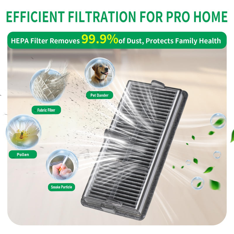 [Australia - AusPower] - Replacement Parts Compatible with Ecovacs Deebot X9 Pro Omni/X9 Pro Robot Vacuum Cleaner,Parts Include 1 Main Brush,2 Roller Mop Pads,6 Hepa Filters,8 Side Brush, 8 Dust Bags 