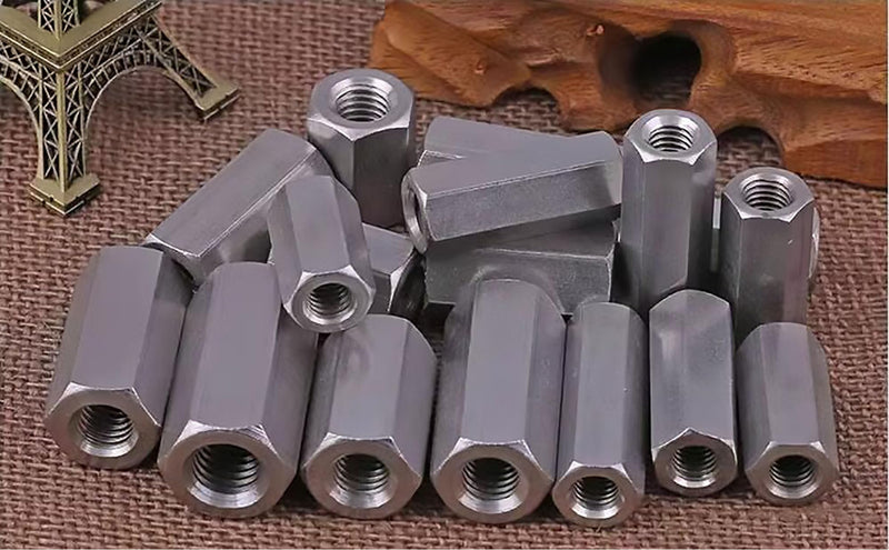 [Australia - AusPower] - 5PCS M8 X 1.25-Pitch 25mm Length 304 Stainless Steel Metric Hex Coupling Nut 