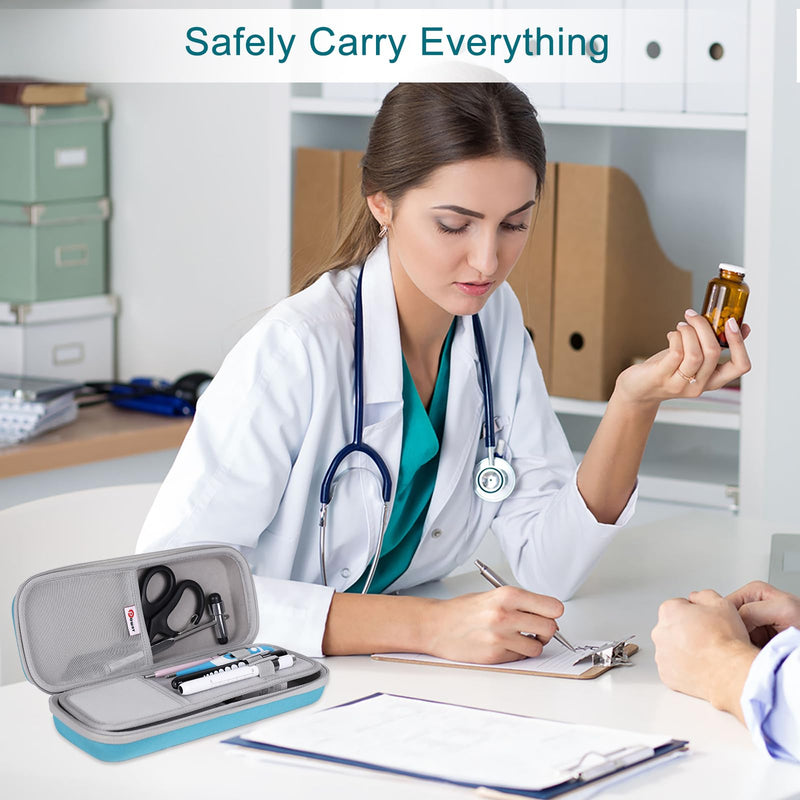 [Australia - AusPower] - Stethoscope Carrying Case Hard Stethoscope Case and Pen Lights for Nurses Pen Light with Pupil Gauge and Ruler Reusable Penlight Medical Pen Light for Doctors Nursing Students EMT EMS 