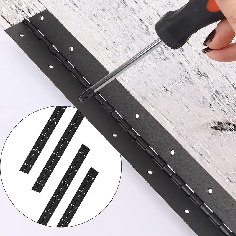 [Australia - AusPower] - 2PCS Black 8-Inch Heavy Duty Stainless Steel Piano Hinge,2" Open Width Continuous Piano Hinges for Wood Furniture Tool,Piano Cabinets, Includes Pre-Drilled Holes and Screws. 8"-2PACK 