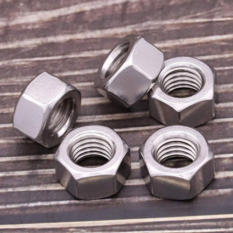 [Australia - AusPower] - M6-1.0mm (50 PCS) Stainless Steel Hex Nuts Finished Hexagon Nuts, 304 Stainless Steel 18-8, Standard DIN934, Full Thread, Bright Finish, Coarse Thread UNC M6-1.0mm 50 