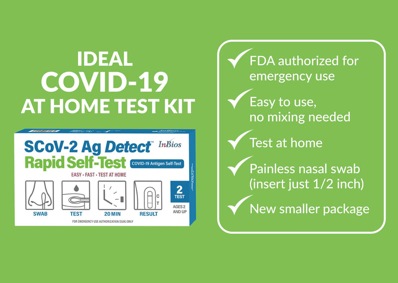 [Australia - AusPower] - COVID-19 Antigen Rapid Test, 1 Pack, 2 Tests Total, Easy To Use – No Mixing Step, SCoV-2 Ag Detect Rapid Self-Test, FDA Emergency Use Authorized, Test at Home 