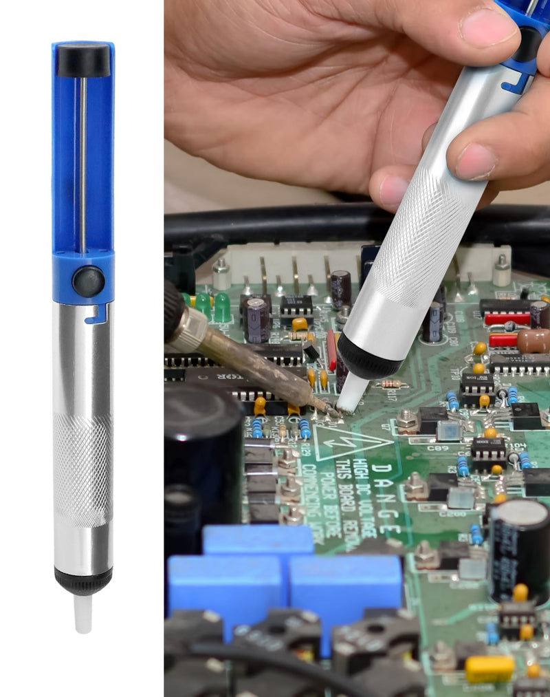 QWORK Soldering Iron Set - 60 W Soldering Gun with Soldering Wire, Desoldering Pump and 2 Tweezers, Quick Heating, Automatic Tin Supply