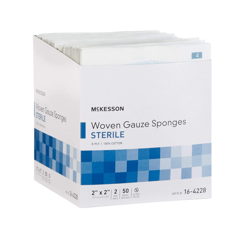 [Australia - AusPower] - McKesson 8-Ply Sterile Gauze Sponges, 2" x 2", 2 counts per Pack, 50 Packs (total 100 Sterile Gauze Sponges) 