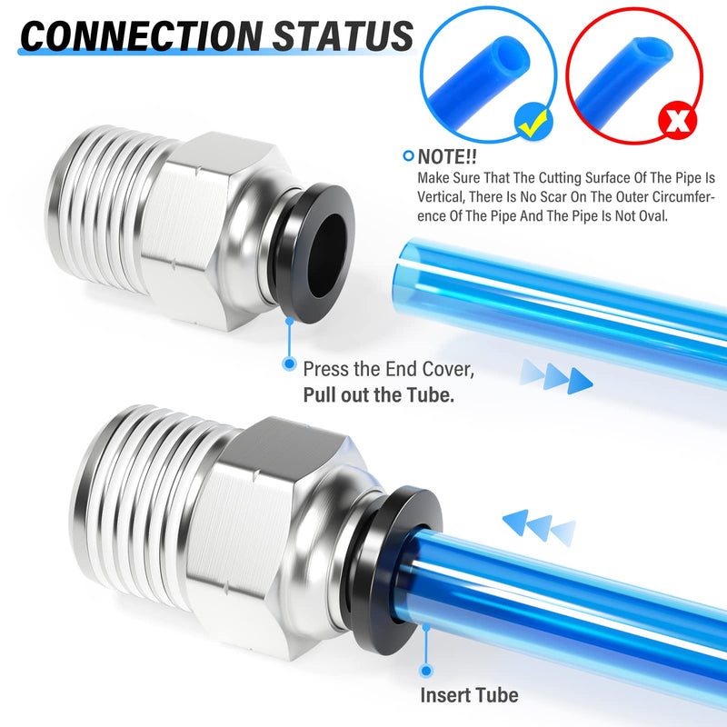 [Australia - AusPower] - TAILONZ PNEUMATIC Elbow and Straight Combination 1/4 Inch Tube OD x 1/4 Inch NPT Thread Push to Connect Fittings PC-1/4-N2+PL-1/4-N2(Pack of 12) 1/4"OD x 1/4"NPT 