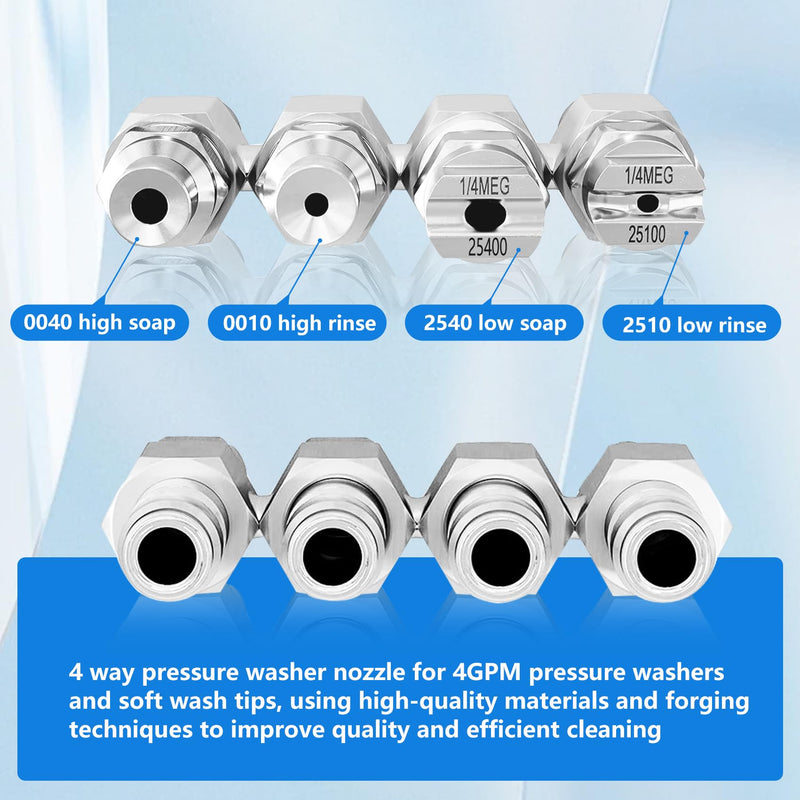 [Australia - AusPower] - 4 Way Rod Nozzle suitable for 4 GPM Rod Pressure Washer Nozzle 4gpm nozzle 