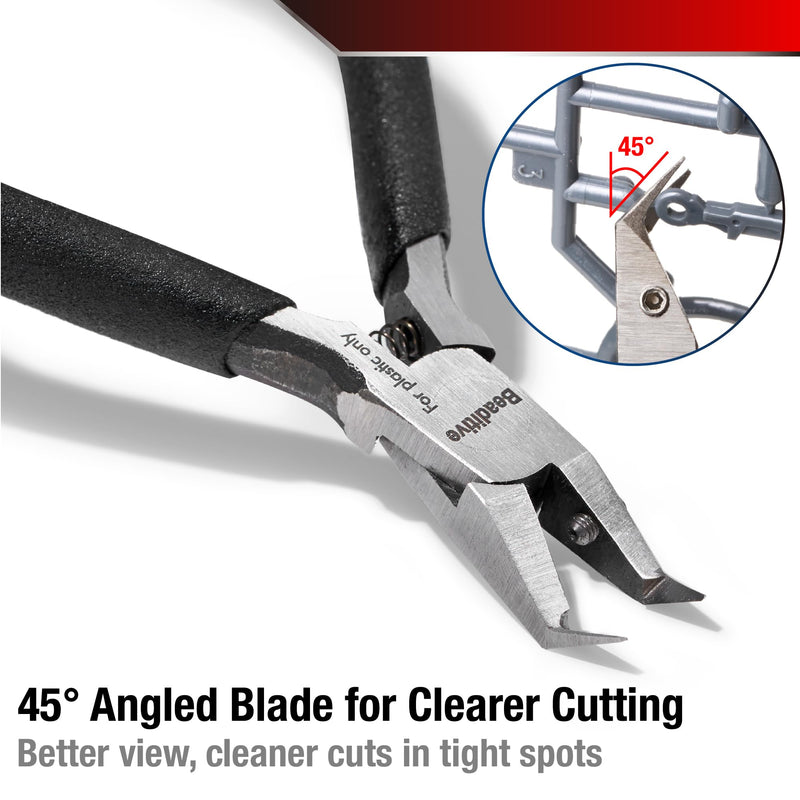 [Australia - AusPower] - Beaditive Single Blade Nipper for Plastic Model - Plastic Sprue Cutter - Gunpla, Gundam Model, Scale Model Building (Angled) Angled 