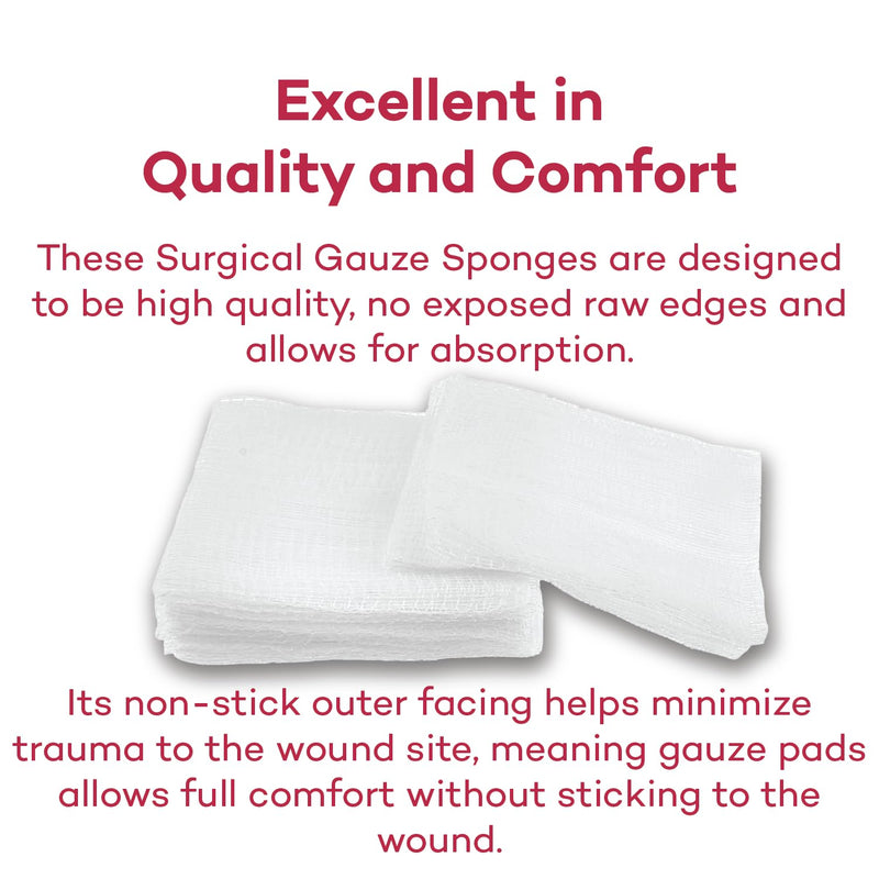 [Australia - AusPower] - Dealmed 2" x 2" Surgical Sponges, 8-Ply, Non-Woven Absorbent Gauze Sponges for Wound Care, First Aid Kits and Medical Facilities, 200 Count (Pack of 2) 2” x 2” 2 Pack 