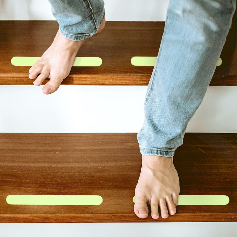 BESTOYARD Glow in the Dark Anti-Slip Tape for Stairs 7.87X0.78 Inch Waterproof Reflective Non-Skid Strips for Indoor Outdoor Steps Ramps Safety