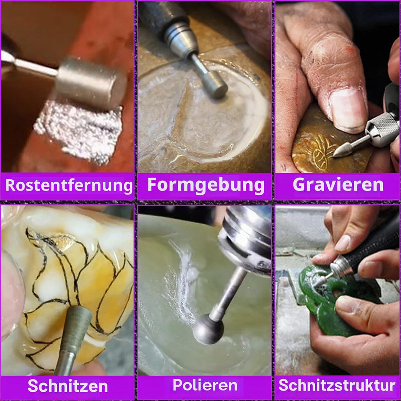 12 Piece Diamond Cutter Set Grit 120, Diamond Burr Grinding Pins Compatible with Dremel Rotary Tool with 1/8 Inch Shank Fit for Stone Glass Ceramic Carving, Grinding, Polishing, Engraving 12 Stück Körnung 120