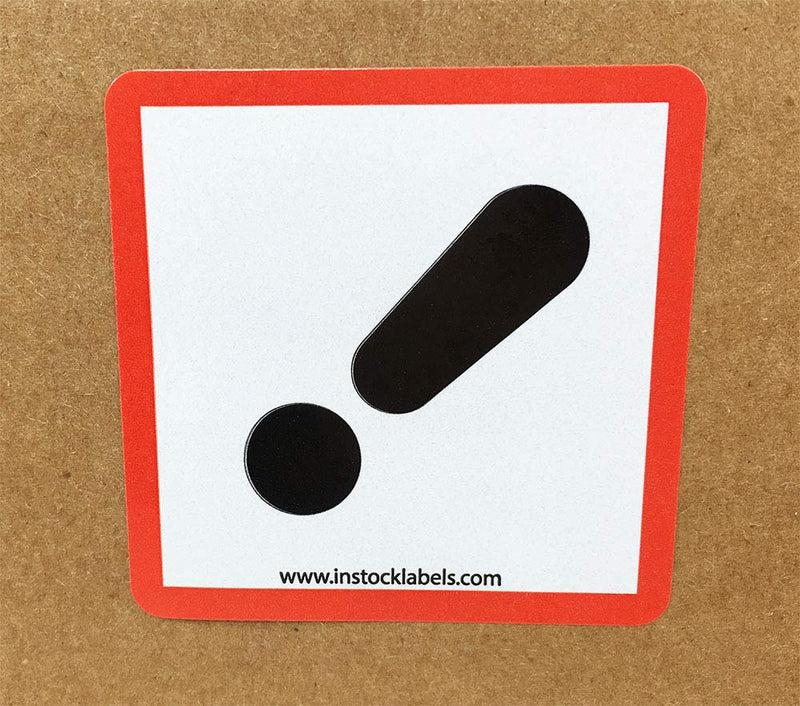 GHS Pictogram Labels Exclamation Mark, 2 x 2 Inch Square Hazard Stickers, 500 Total Adhesive Labels on a Roll for Chemical Safety, GHS Compliance, and Workplace Labeling – Made in the USA