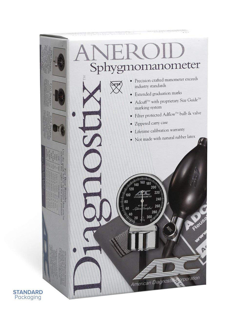 [Australia - AusPower] - ADC Diagnostix 700 Premium Professional Pocket Aneroid Sphygmomanometer with Adcuff Nylon Blood Pressure Cuff, Adult, Burgundy 