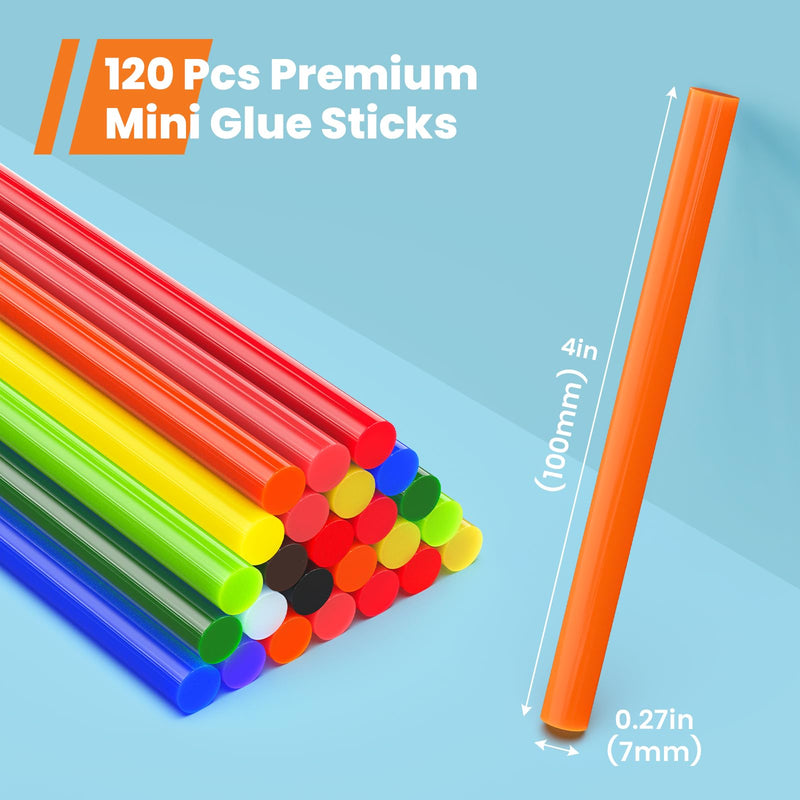[Australia - AusPower] - Mini Glue Gun Sticks, GoGonova 120 Pcs Clear Mini Glue Sticks, 0.27" Diameter and 4" Long Hot Melt Glue Sticks - Compatible with Most Mini Glue Guns 