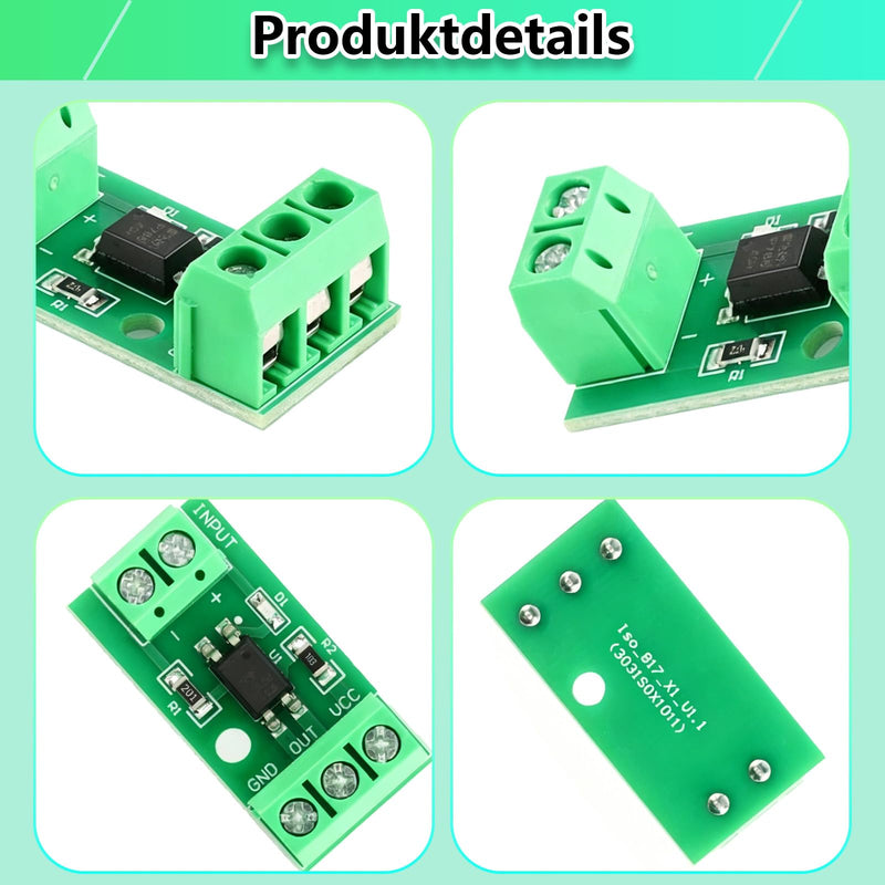 Optocoupler PC817 4 Pieces 1 Channel 3-5V | Signal transmission up to 5 kHz, compact design with screw terminals, for automation projects