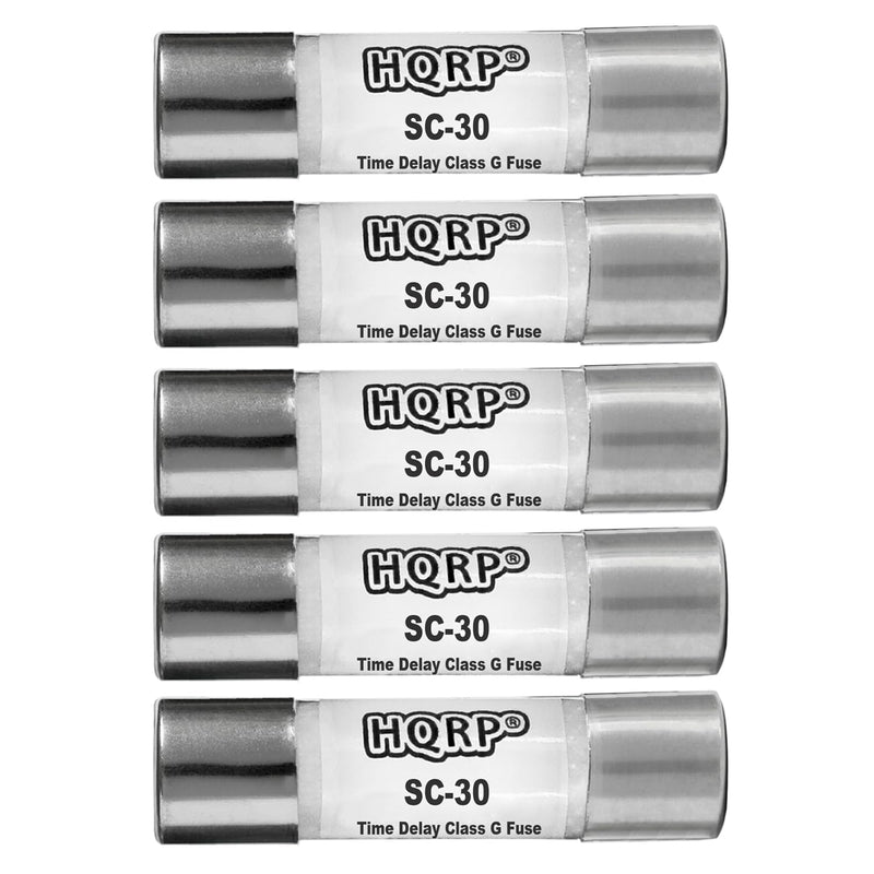 [Australia - AusPower] - HQRP 5-Pack Spa Hot Tub Slow Blow Fuse, SC-30 Class G Time Delay 30 Amp Fuse 480 V, Replacement for Bussmann SC30, Buss Sc-30, LIttelfuse SLC30, Edison, Gecko, Compatible with Balboa, Spa Builders 