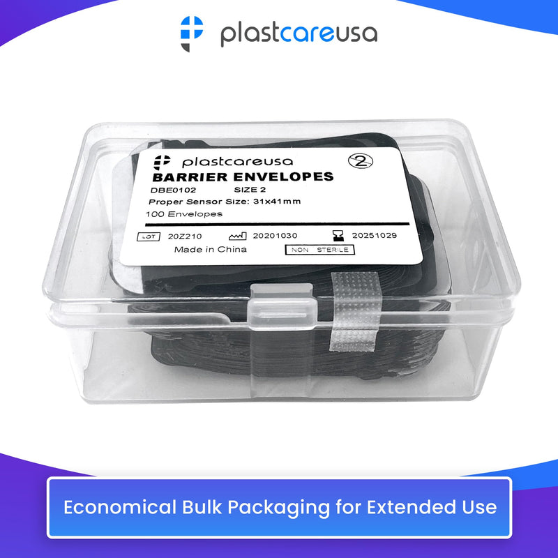 [Australia - AusPower] - 1000 Dental X-Ray Barrier Envelopes (Size 2) - Disposable Protective Sleeves for Digital Phosphor Plate Imaging Sensor - Dental Phosphor Plate Envelope (10 Boxes) by PlastCare USA #2 