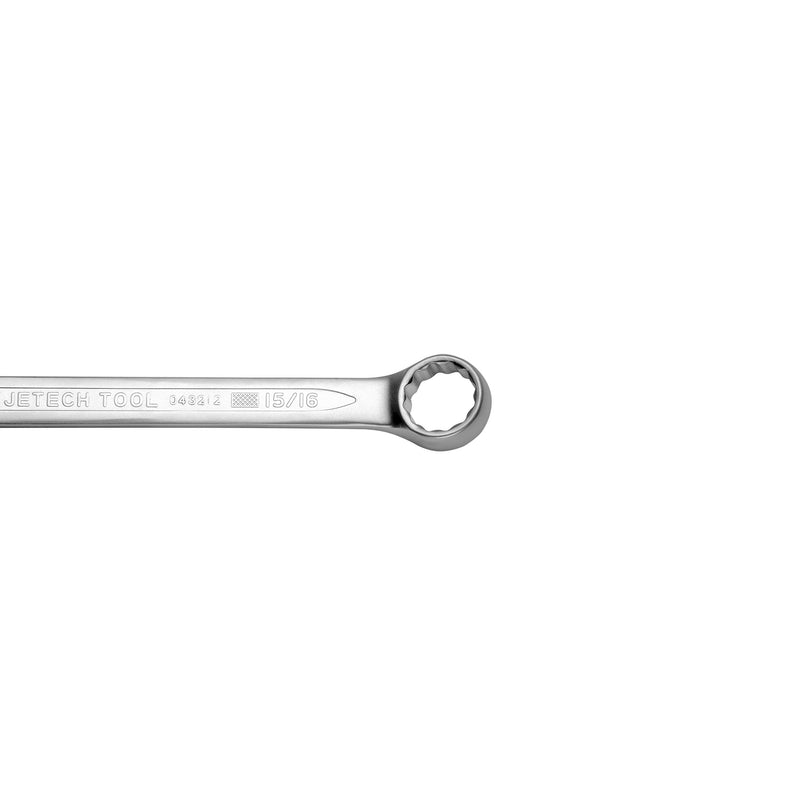 Jetech 15/16 Inch Combination Wrench - Industrial Grade Spanner with 12-Point Design, 15-Degree Offset, Made with Durable Chrome Vanadium Steel, SAE Single SAE 15/16"