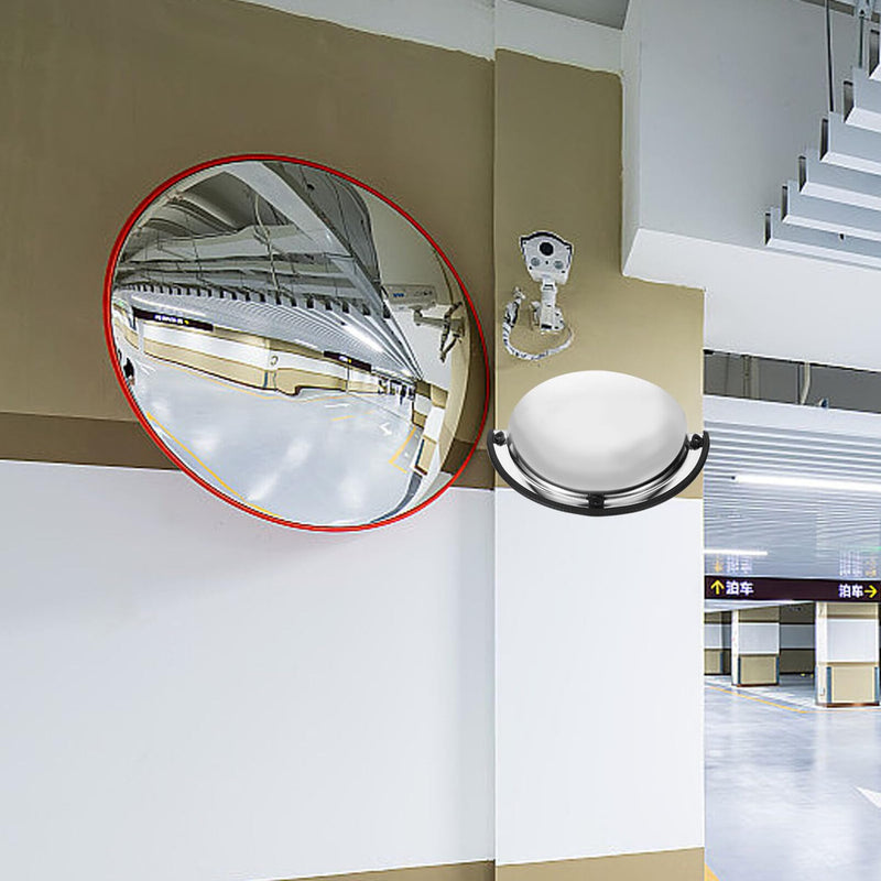 [Australia - AusPower] - CLISPEED Convex Security Corner Mirror 12 Inch Acrylic Bubble Half Dome Mirror with Black Rim for Driveway Warehouse Office Parking Garage 180 degree 
