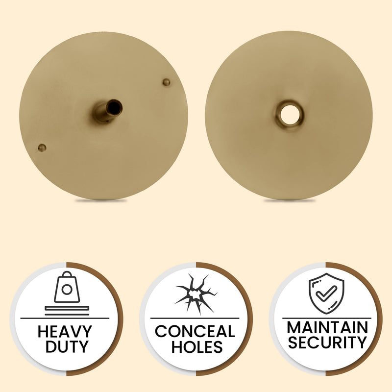 NU-Set 8 x 2171-3 Door Hole Cover Steel Plate Brass Finishing, 8 Pack