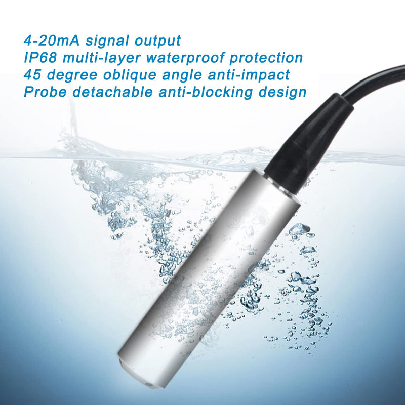 [Australia - AusPower] - 0-3m Liquid Level Transmitter, YB2JF 12-32VDC 4-20mA Level Sensor Throw in Type Water Level Transducer 304 Stainless Steel 5m Cable 