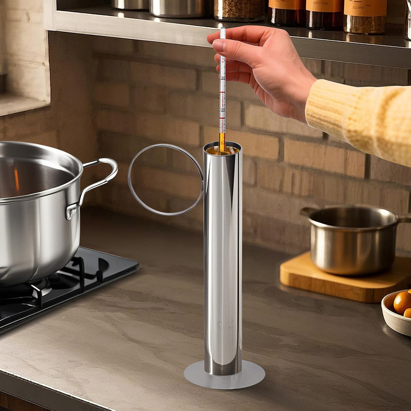 [Australia - AusPower] - Stainless Steel Maple Syrup Hydrometer Test Cup for Sap Processing with Cleaning Brush, 10-Inch Test Cup for Precision Density Readings 