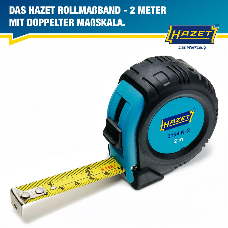 [Australia - AusPower] - HAZET 2154N-2 Measuring Tape 2m/6.56ft, Multi-Colour 2 m 