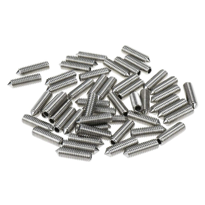 [Australia - AusPower] - 50PCS Screw Set Screws 304 Stainless Steel M6x20mm Headless Screws Tip Hexagons Machine Meters 6 * 20mm 