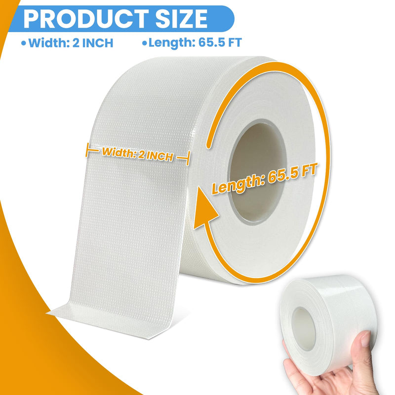 [Australia - AusPower] - White Window Weather Sealing Tape,Window Draft Isolation Sealing Film Tape,Window AC Seal Air Conditioner Sealing Tape No Residue, Self Adhesive for Keep Out Cold Air Dust Rain, Waterproof 2 Inch x 65 FT White 
