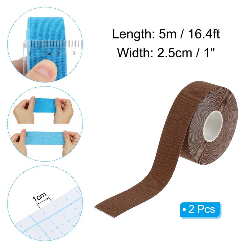 PATIKIL Aerial Hoop Tape, Athletic Tape Adhesive Non-Slip Grip Tape Yoga Rig Sports Tape for Wrapping Gymnastics Brown 16.4ft x 1 Inch