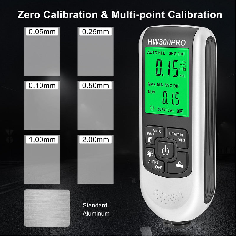 [Australia - AusPower] - Digital Paint Thickness Gauge, 0-2000um Coating Meter Tester with LCD Backlight, Fe NFe Probe for Automotive 