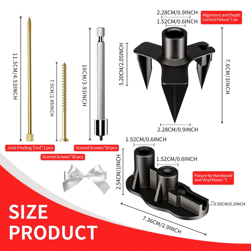 [Australia - AusPower] - Squeak Floor Repair Kit, 50 Screws and 5 Tools to Easily Repair Wood, Carpet, Hardwood, Vinyl, and Linoleum Floor Squeaks (50) 