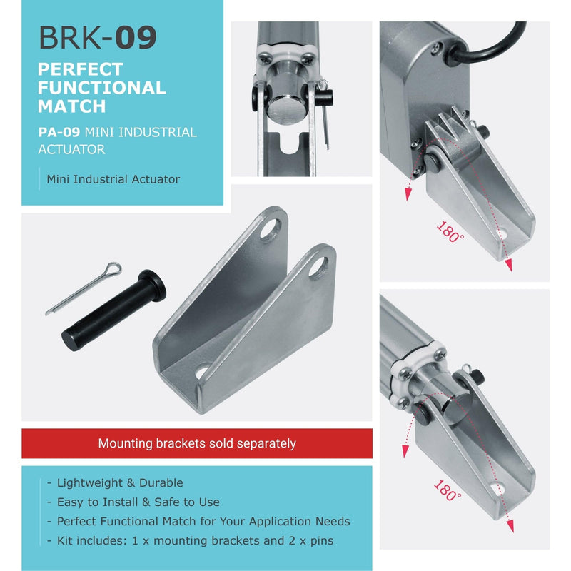 [Australia - AusPower] - Mounting Bracket BRK-09 for Linear actuators - Made of Iron Steel - Can be Used with Progressive Automations Linear Actuator Model PA-09, PA-10, PA-10-HALL 