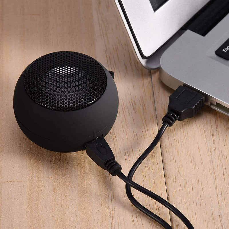 [Australia - AusPower] - Mini Speaker, Retractable Speaker with USB Charging Cable, 3.5mm Audio Interface Portable Speaker for MP3, MP4, MP5, Mobile Phones, Computers(Black, 12) black, 12 