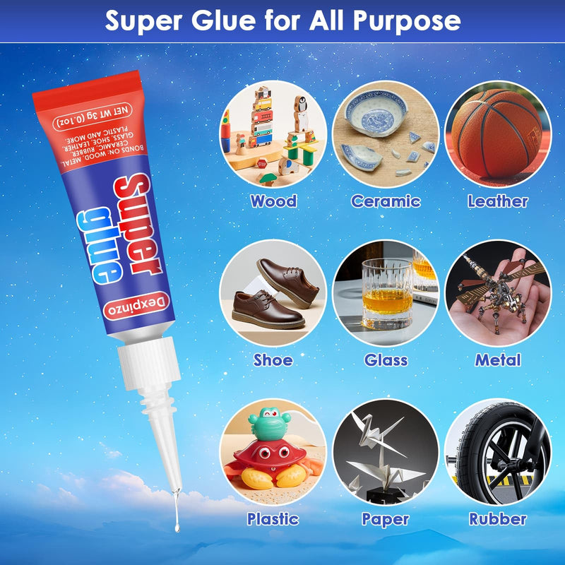 [Australia - AusPower] - 32 x 3g Super Glue Clear, Strong Adhesive Superglue Fast Drying Cyanoacrylate Glue for Plastic Wood Metal Glass Fabric Rubber Leather Shoes Ceramic Jewelry DIY Crafts SG-04 