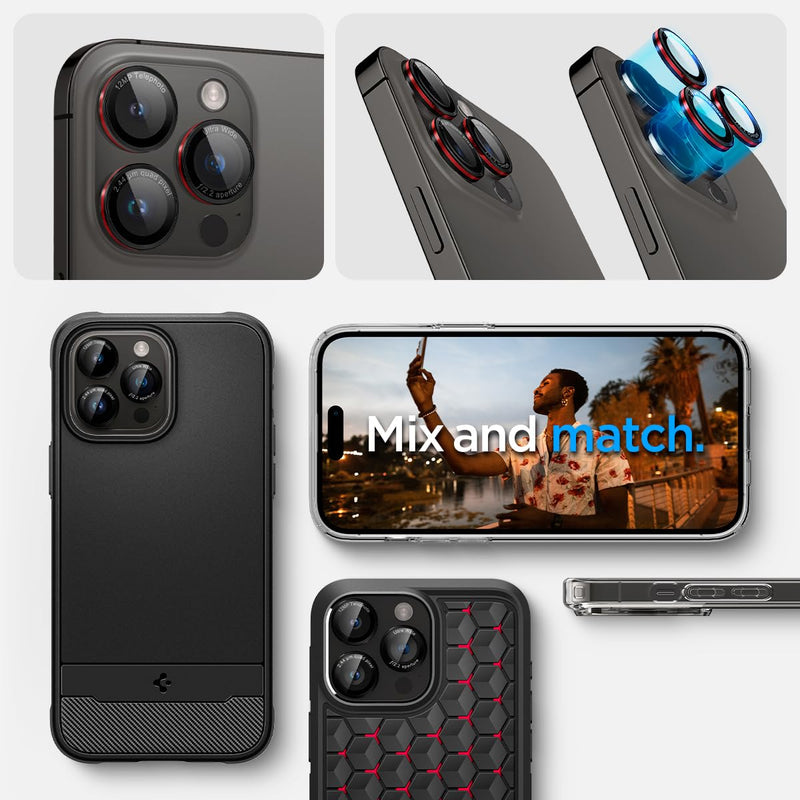 [Australia - AusPower] - Spigen Camera Lens Screen Protector [GlasTR EZ Fit Optik Pro] Designed for iPhone 15 Pro Max/iPhone 15 Pro/iPhone 14 Pro Max/iPhone 14 Pro [Case Friendly] - L-Series [2 Pack] 