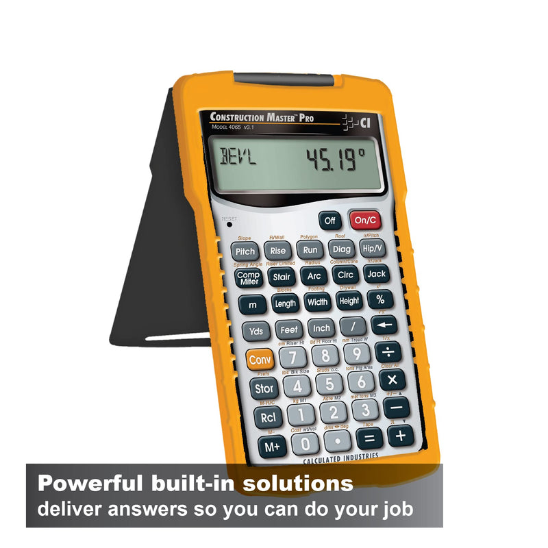 [Australia - AusPower] - Calculated Industries 4065 Construction Master Pro Advanced Construction Math Feet-inch-Fraction Calculator for Contractors, Estimators, Builders, Framers, Remodelers, Renovators and Carpenters Handheld 