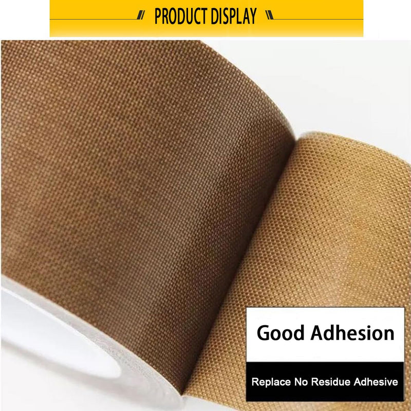 PTFE Coated Fabric Tape Teflon Adhesive Tape High Temperature Vacuum, Hand and Impulse Sealers Machine Sealing Tape 0.18mm Thick (25mm-5M)