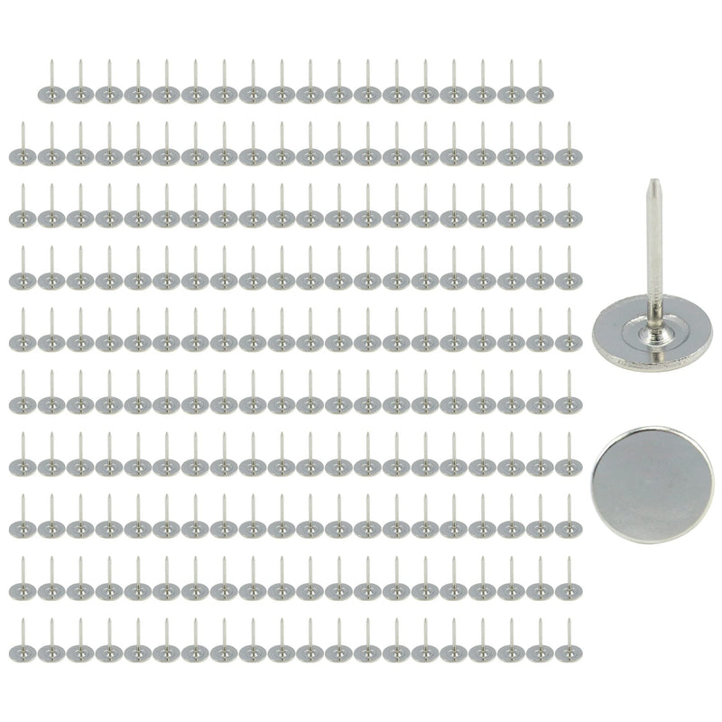 [Australia - AusPower] - 200Pcs Flat Head Upholstery Tacks Home Furniture Decor Tacks Upholstery Nails Flat Push Pins Flat Thumb Tacks Silver (11mmx17mm) 11*17mm(200Pcs) 