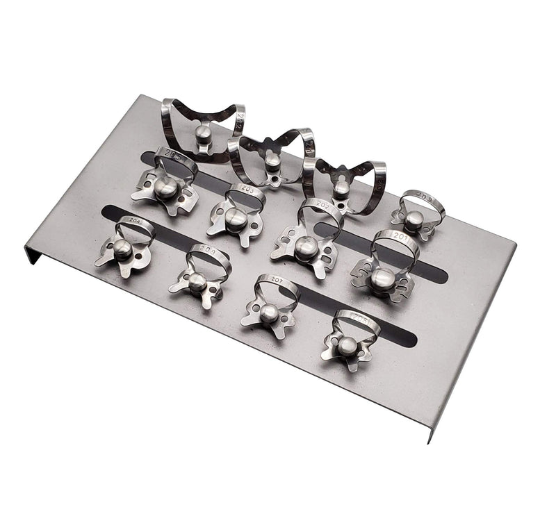 [Australia - AusPower] - ARTMAN INSTRUMENTS Rubber Dam Clamps Set of 12 with Autoclavable Organizer Stand Rack – Dental Isolation Tools for Professional Use 