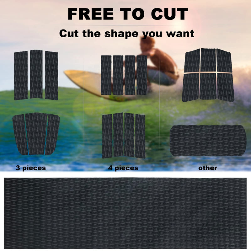 KXKZREN EVA Foam Boat Decking Self-Adhesive Boat Flooring Sheet Non-Skid DIY Traction Pads Grip Mat for Boat Kayak Yacht SUP Board Canoe Golf Cart RV Flooring, 21.6" x 90.55"/12.2"x 45.2" black 12.2x 45.2 inch, 3.84 sq.ft
